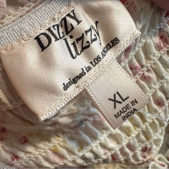 NWT Floral tiered pull on smocked beachy flared cotton skirt NEW size XL - Picture 3 of 7